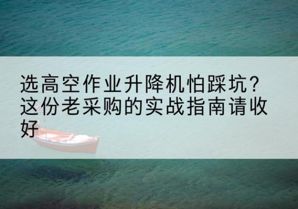 惠东高空作业升降机厂家推荐-选高空作业升降机怕踩坑？这份老采购的实战指南请收好