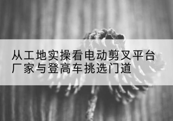 惠东电动剪叉升降平台厂家-从工地实操看电动剪叉平台厂家与登高车挑选门道